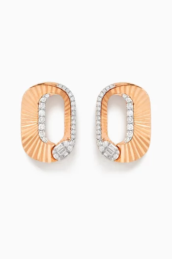 RA Gold and Diamond Earrings in 18kt Rose Gold