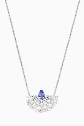 Kairi Diamond & Tanzanite Pendant Necklace in 18kt White Gold