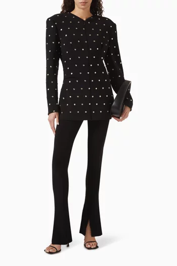 V Neck Zip Front Jacket in Stretch Poly Lycra