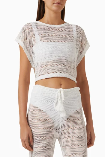 Renee Crop Top in Crochet-knit