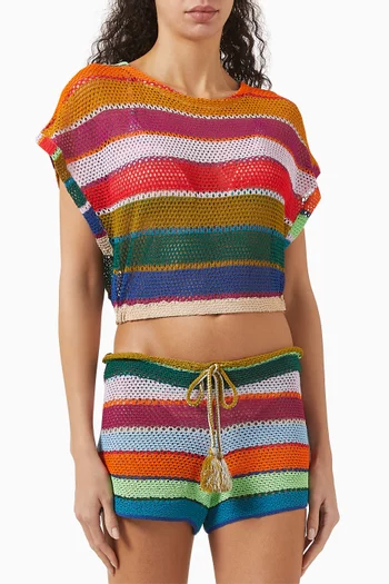 Renee Crop Top in Crochet-knit