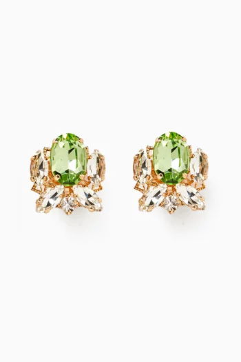 Nina Crystal Earrings in Gold-plated Brass