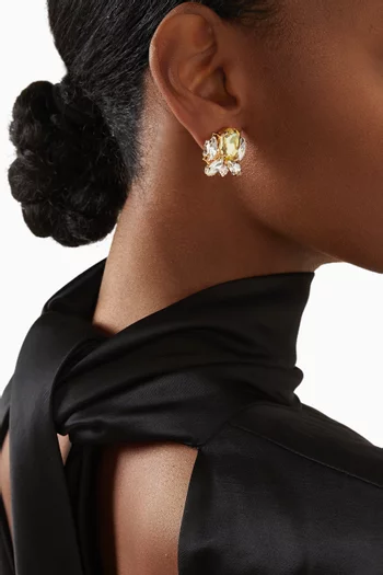 Nina Crystal Earrings in Gold-plated Brass