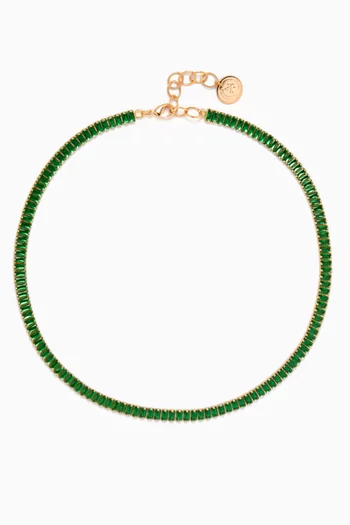 Lily Crystal Necklace in Gold-plated Brass