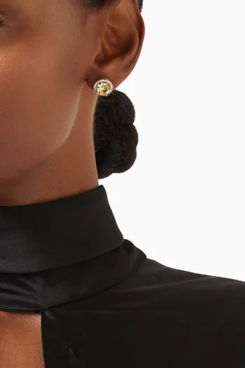 Calma Crystal Stud Earrings in Gold-plated Brass