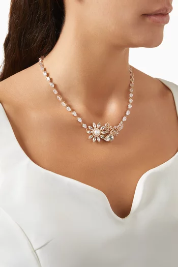 Daisy Crystal Necklace in Gold-plated Brass