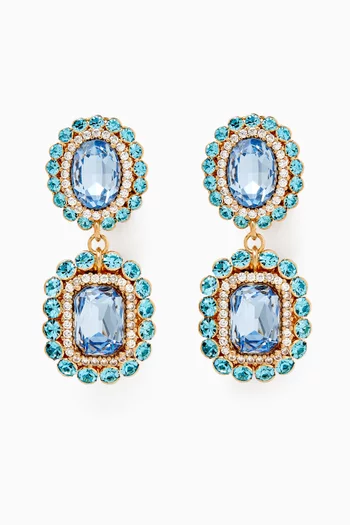 Omega Crystal Earrings in Gold-plated Brass
