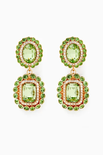 Omega Crystal Earrings in Gold-plated Brass