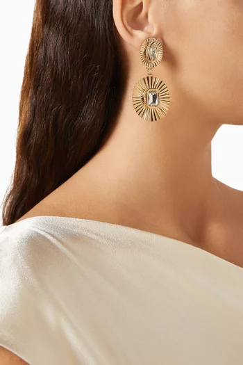 Omega Double Lilly Pad Earrings in Gold-plated Brass