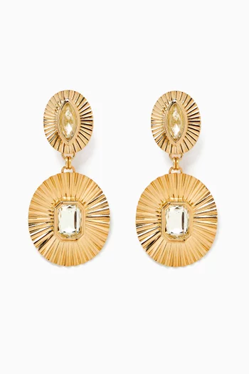 Omega Double Lilly Pad Earrings in Gold-plated Brass