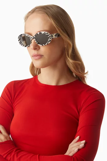 Triomphe Oval Sunglasses in Acetate