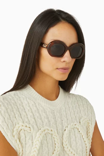 Oversized Half Moon Sunglasses in Acetate