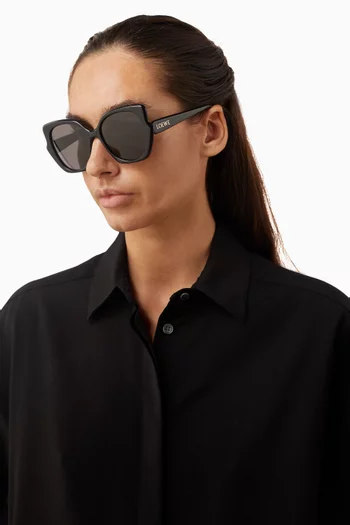 Oversized Slim Sunglasses in Acetate