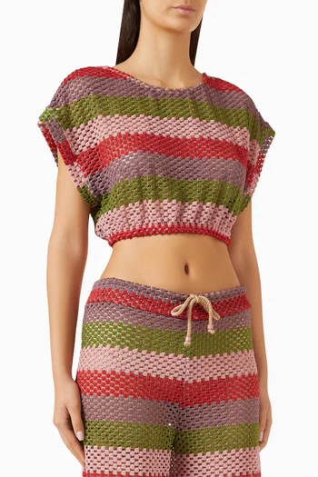 Renee Crop Top in Crochet-knit