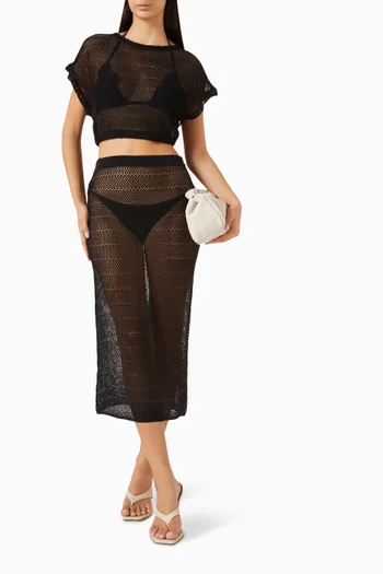 Renee Crop Top in Crochet-knit