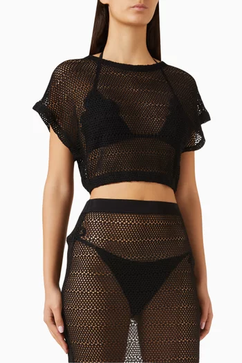 Renee Crop Top in Crochet-knit