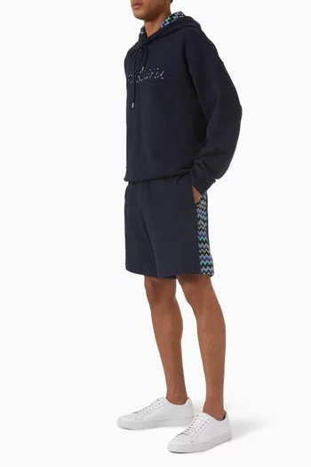 Chevron-detailed Shorts in Fleece
