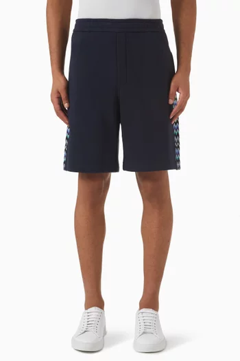 Chevron-detailed Shorts in Fleece