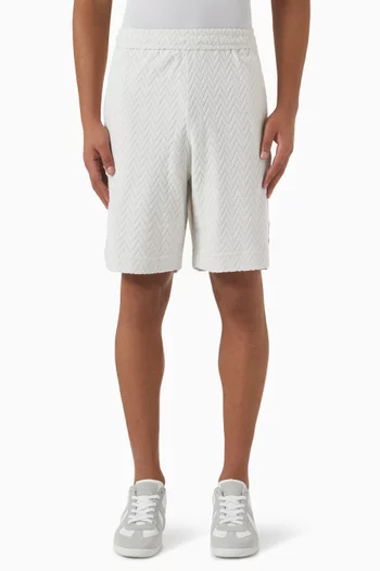 Zigzag Jacquard Shorts in Cotton Terry