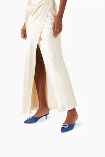 Row 50 Crystal-brooch Mules in Satin