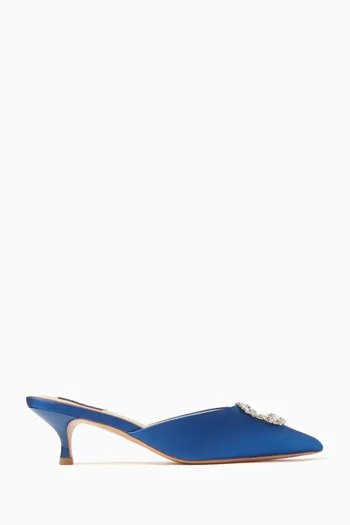 Row 50 Crystal-brooch Mules in Satin