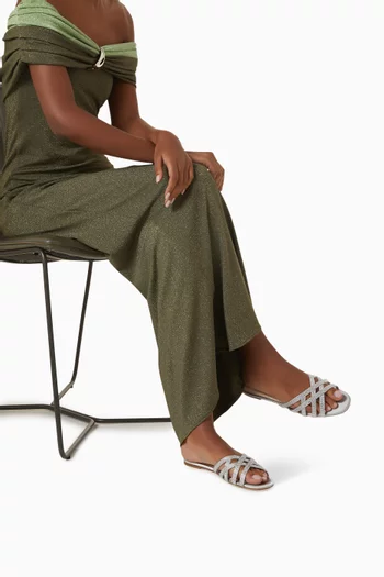 حذاء مفتوح سمارا مرصع بالكريستال ستان