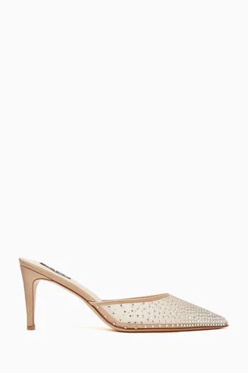Rada 75 Crystal-embellished Mules in Mesh and Satin