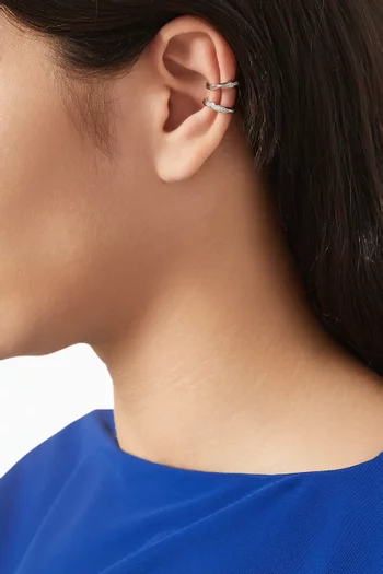 Aron Ear Cuff's in Rhodium-plated Sterling Silver, Set of 2