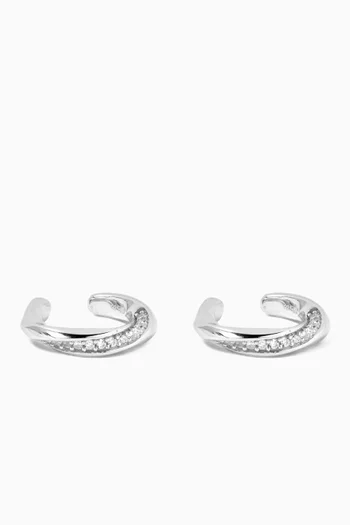 Aron Ear Cuff's in Rhodium-plated Sterling Silver, Set of 2
