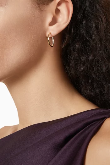 Bentley Midi Crystal Hoop Earrings in 14kt Gold-plated Silver