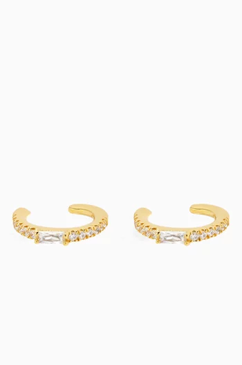 Dean Crystal Ear Cuff's in 14kt Gold-plated Silver