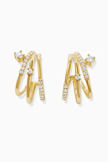 Griss Crystal Hoop Earrings in 14kt Gold-plated Silver