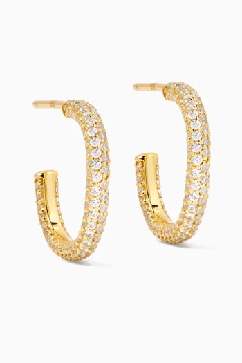 Hass Crystal Hoop Earrings in 14kt Gold-plated Silver