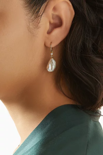 Hentley Pearl Earrings in 14kt Gold-plated Silver
