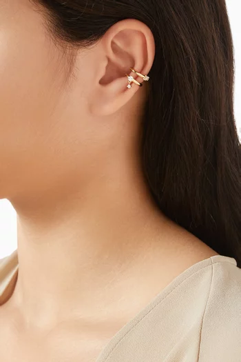 Juna Crystal Ear Cuffs in 14kt Gold-plated Silver
