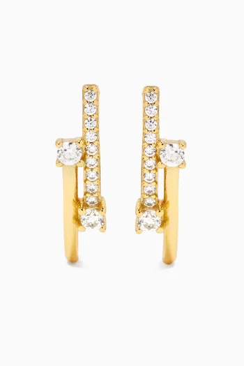Juno Crystal Earrings in 14kt Gold-plated Silver