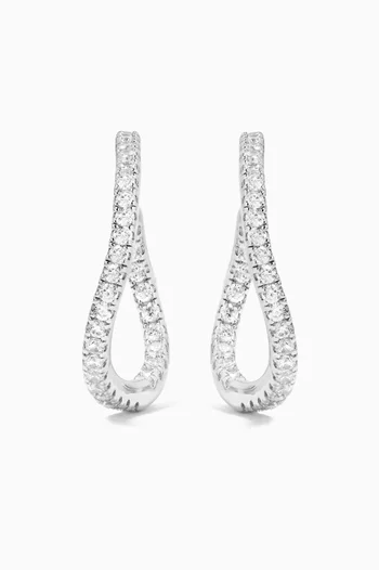 Kaelin Mini Wave Hoop Earrings in Rhodium-plated Silver