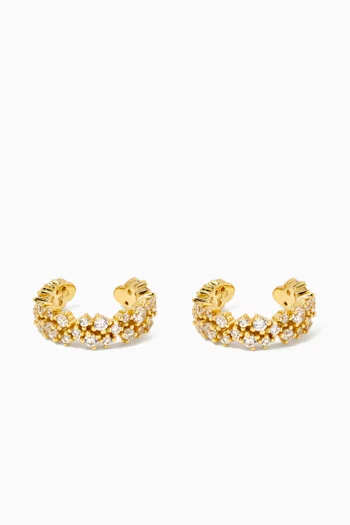 Kree Crystal Ear Cuffs in 14kt Gold-plated Silver
