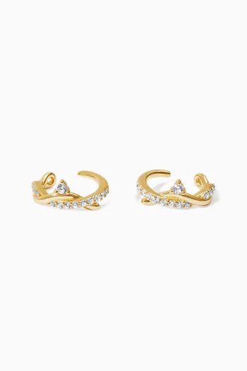 Mason Crystal Ear Cuffs in 14kt Gold-plated Silver, Set of 2