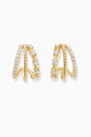 Pooky Crystal Earrings in 14kt Gold-plated Silver