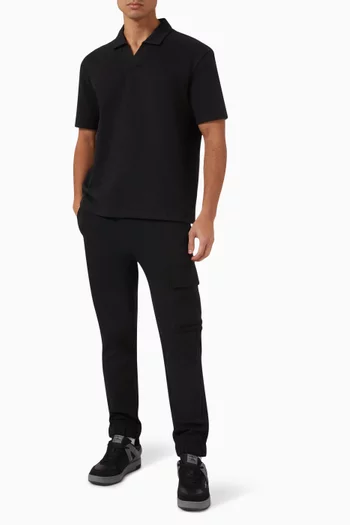 Polo Shirt in Textured Jersey