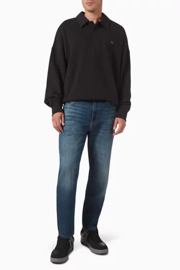 Logo Label Rugby Shirt in Cotton