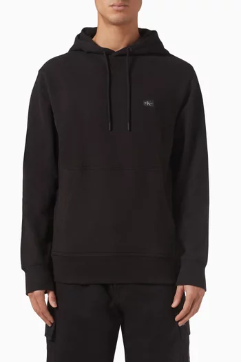 Woven Label Hoodie in Cotton