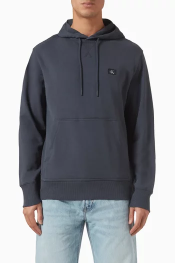 Woven Label Hoodie in Cotton
