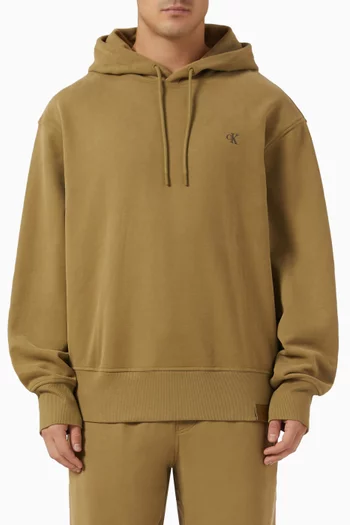Logo Hoodie in Cotton Terry Fleece