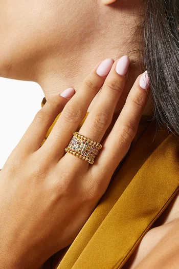 Sapphires Ring in Gold-plated Sterling Silver
