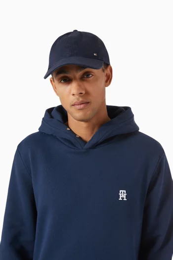 Herringbone-weave Baseball Cap in Cotton