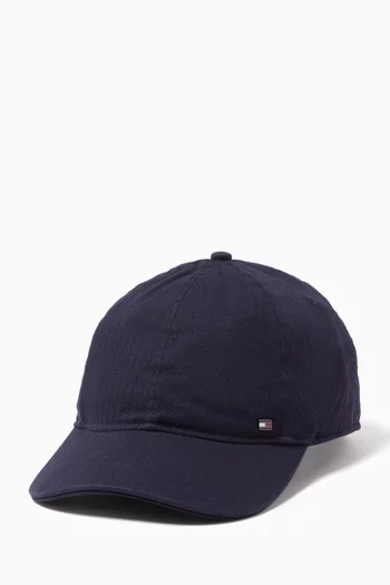 Herringbone-weave Baseball Cap in Cotton