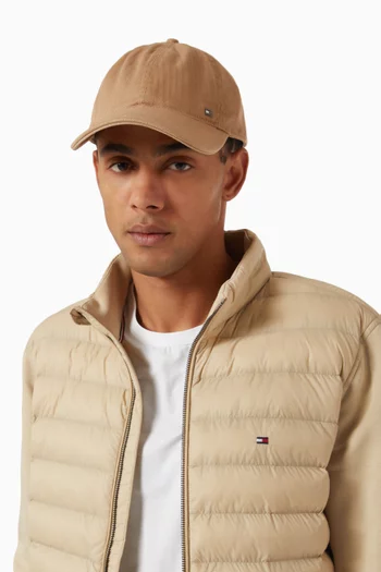 Herringbone-weave Baseball Cap in Cotton