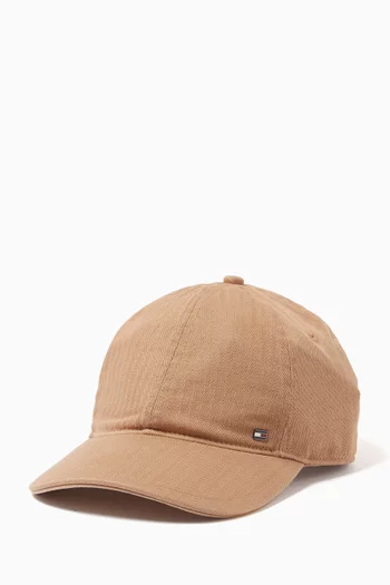 Herringbone-weave Baseball Cap in Cotton